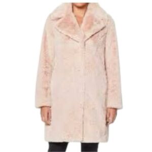 Ugg KOOLABURRA Blush Pink Barbiecore Faux Fur Coat Size Small EUC